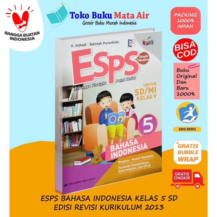 

❤BISA COD❤ ESPS BAHASA INDONESIA 5 UNTUK SD/MI KELAS V ( K13N ) ERLANGGA