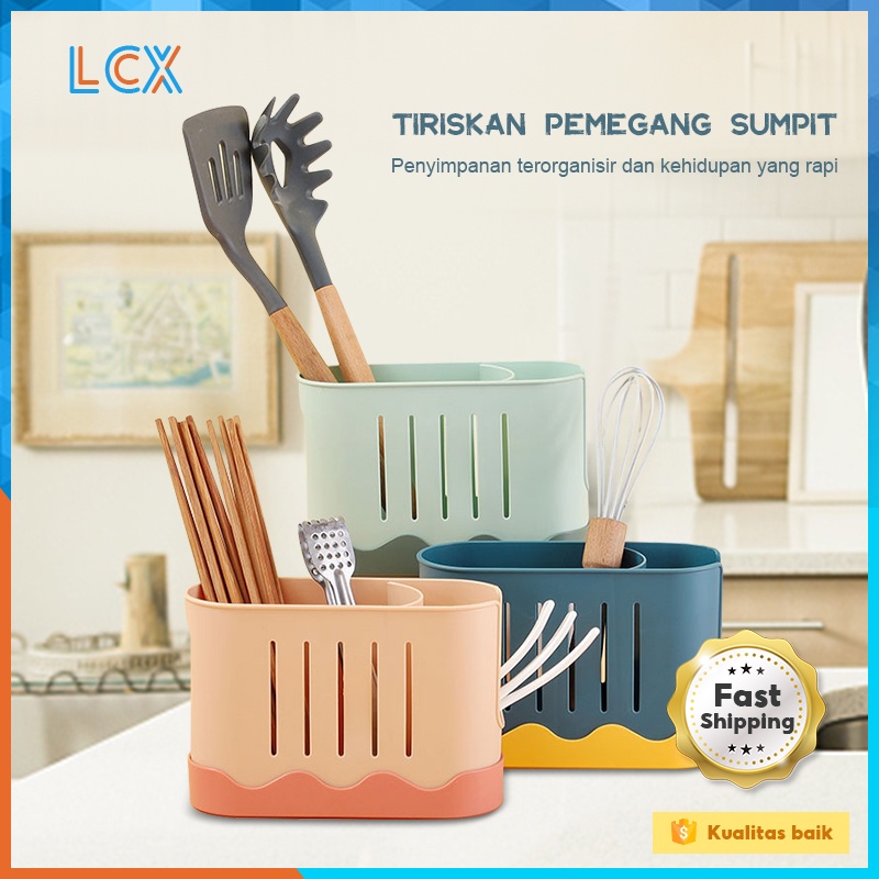 LCX Premium Cutlery Holder Tempat Sendok Garpu Drainer Rak Sendok Garpu Meja Motif Berdiri VS-67