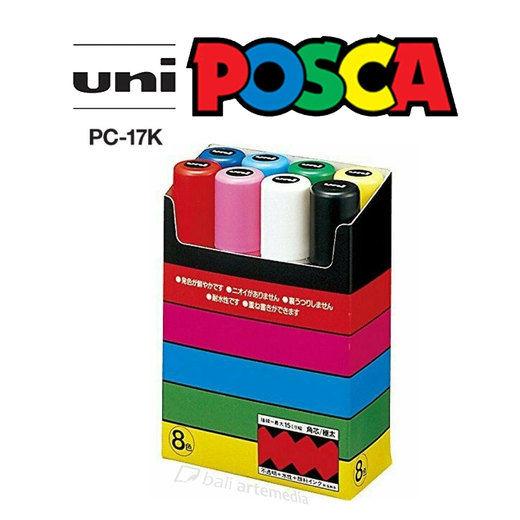 Posca Marker Pen - Extra Broad 15MM 8 colours Set PC-17K