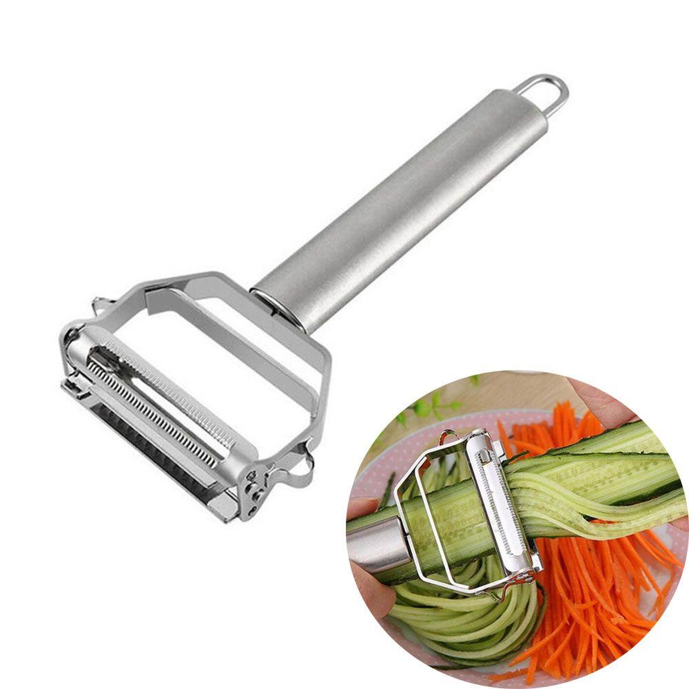 Chookyy Pengupas Timun Stainless Steel Double Planing Sayuran Buah Alat Pengiris Kentang