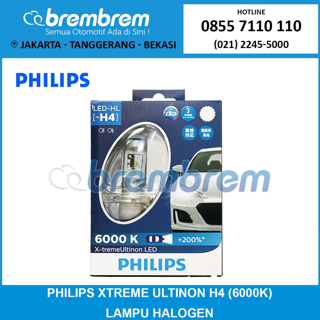 PHILIPS XTREME ULTINON H4 (6000K) - LAMPU LED