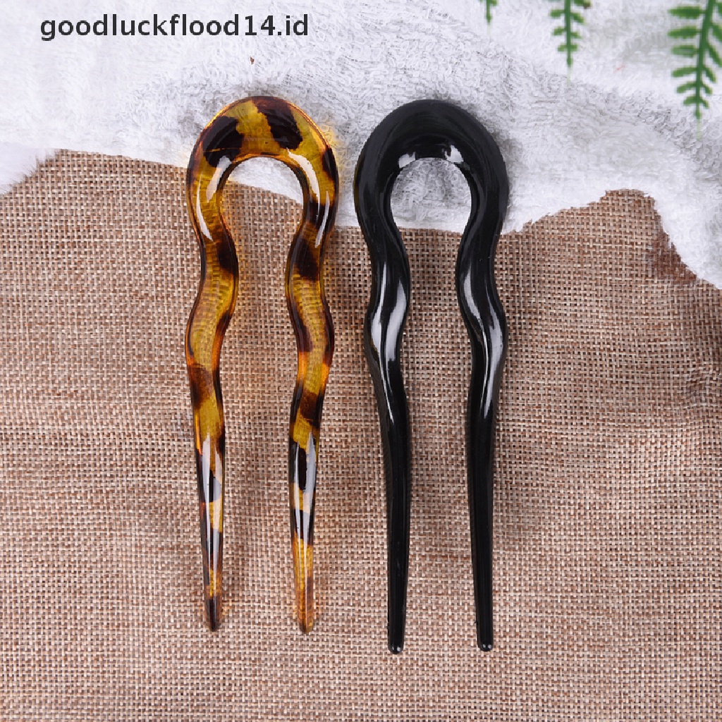 [OOID] U Shape Traditional Resin Hair Pin Stick Original Retro Women Lady New ID