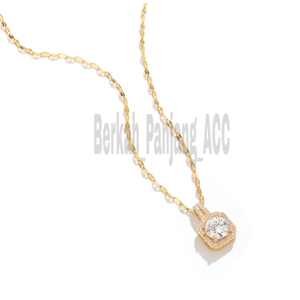 Kalung KOTAK FULL PERMATA ZIRCON Perhiasan super berkelas fashion korea anti karat dan anti luntur ini