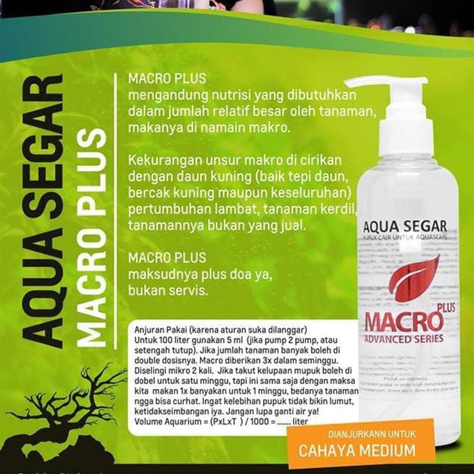 Aqua Segar MACRO PLUS Pupuk Cair tanaman Aquasegar Aquascape