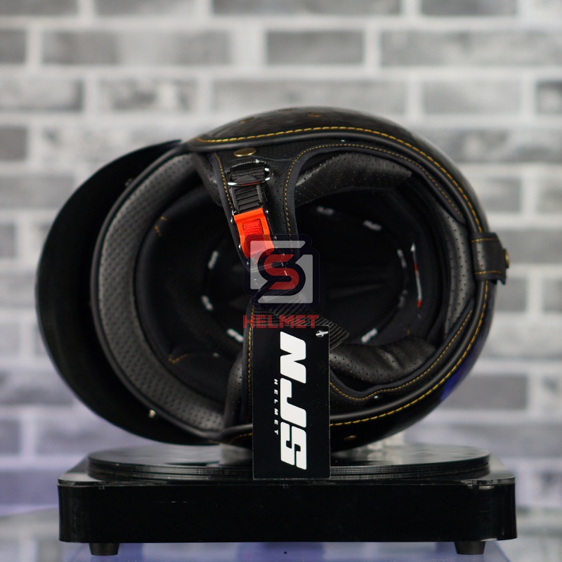 HELM NJS NR-80S Retro SOLID ORIGINAL PREMIUM FREE PET NJS (TOPI HELM BOGO) STANDART SNI Dewasa-2
