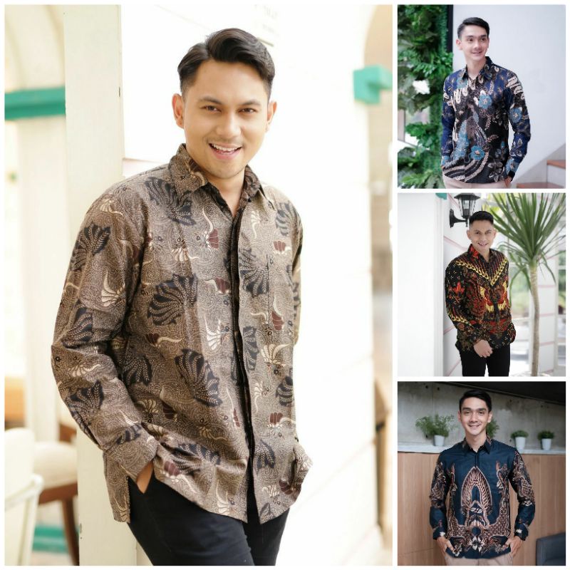 Baju Batik Pria Lengan Panjang Premium Best Seller Nahla Original batik-0