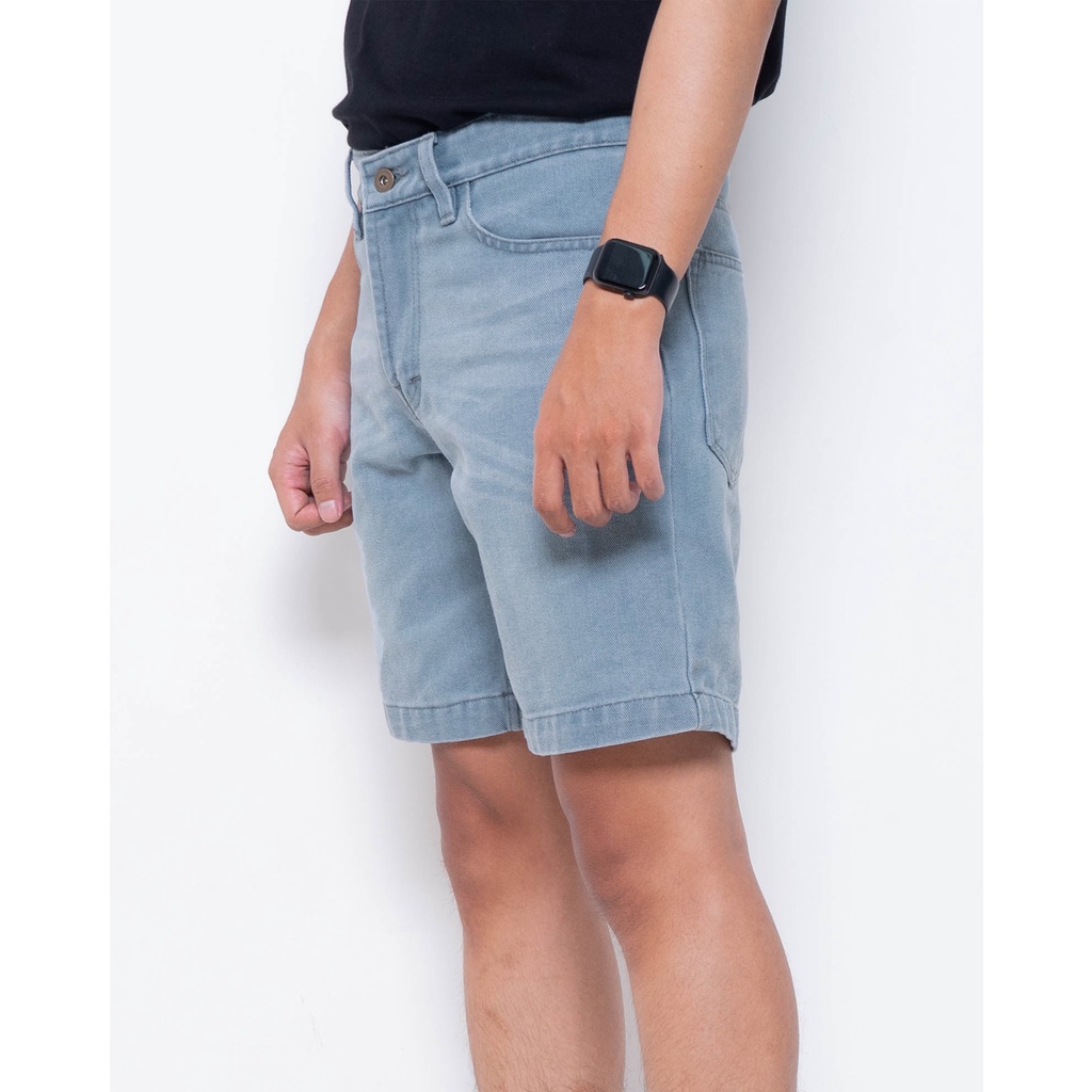 PLAIN Short Denim Washed - Greyish Blue Washed