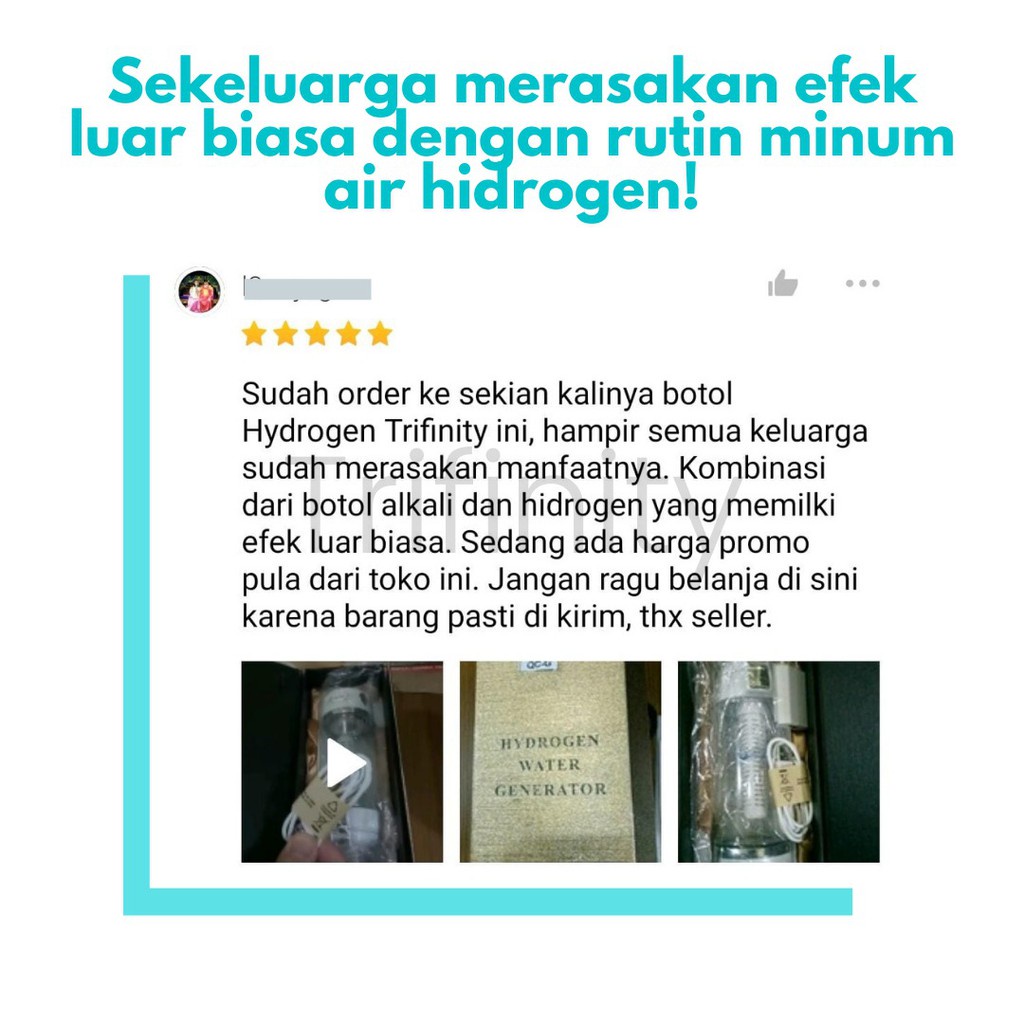 Botol Trifinity Gen2 inhalasi imunitas booster anak daya tahan tubuh lansia dgn inhaler hidrogen Surabaya