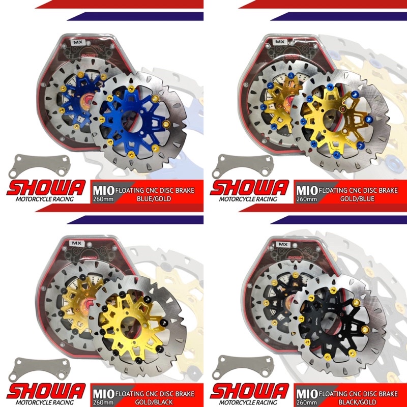 Piringan cakram floating 260mm + braket Showa Mio,Beat,Vario,scoopy