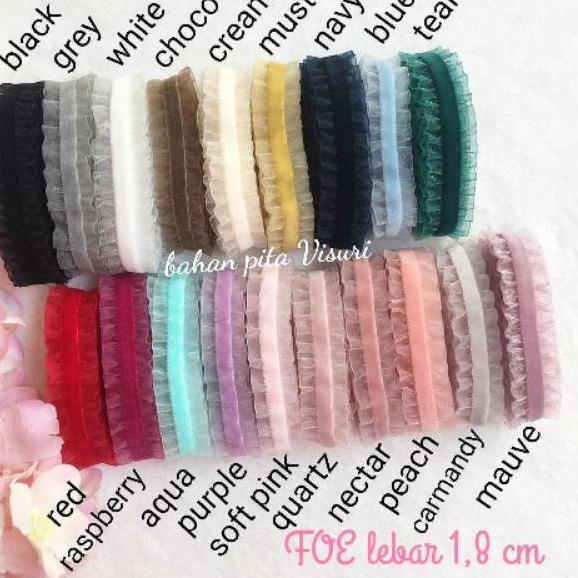 Produk Keren SGI Foe Velvet Ruffle 1,8 CM per 1 yard (90 cm) J92 Model Baru