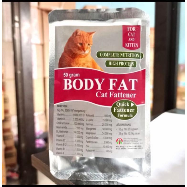 body fat 50g vitamin penggemuk kucing