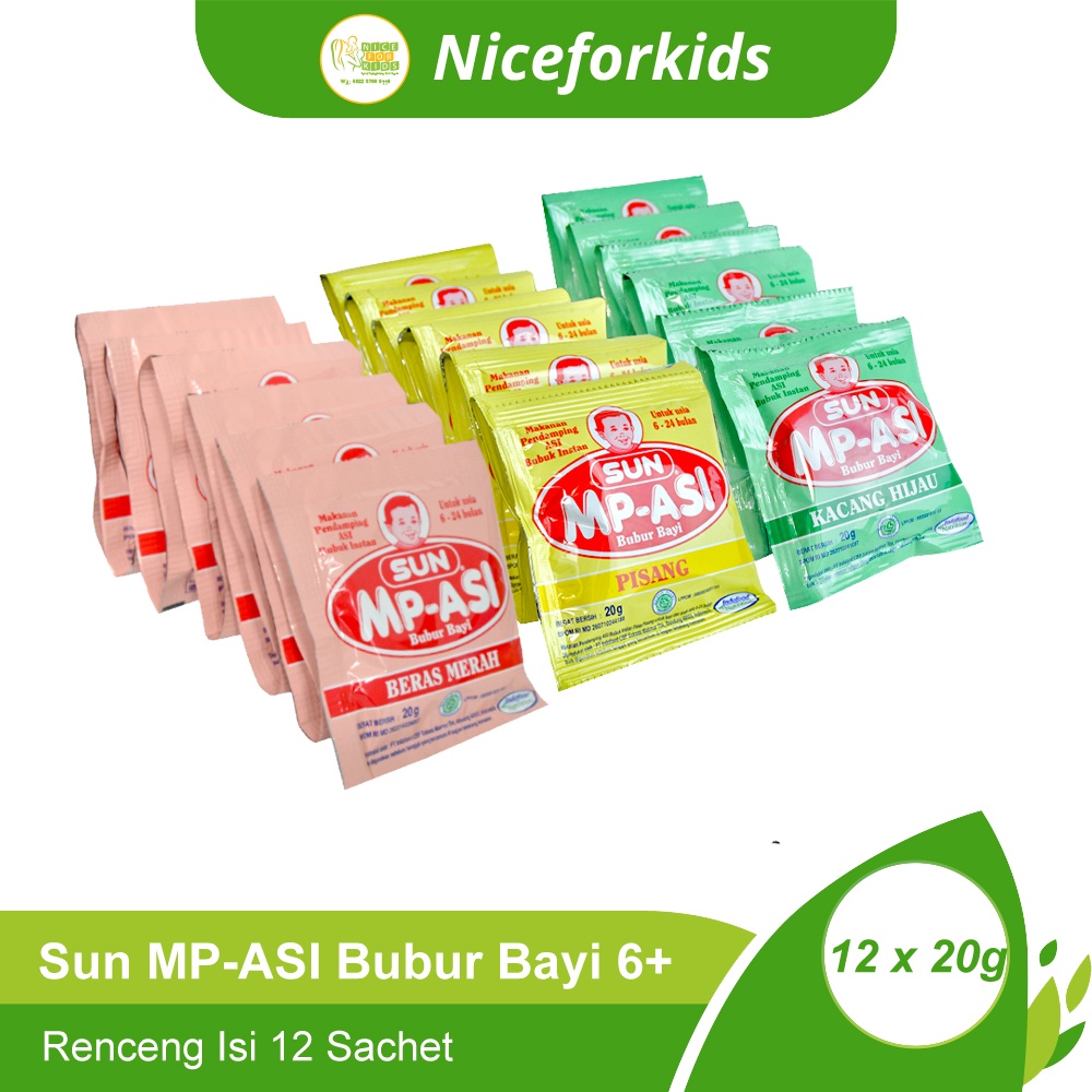 Sun MP-ASI Bubur Bayi 6-12 Bulan Renceng Isi 12 Sachet / Sun Mpasi Bayi