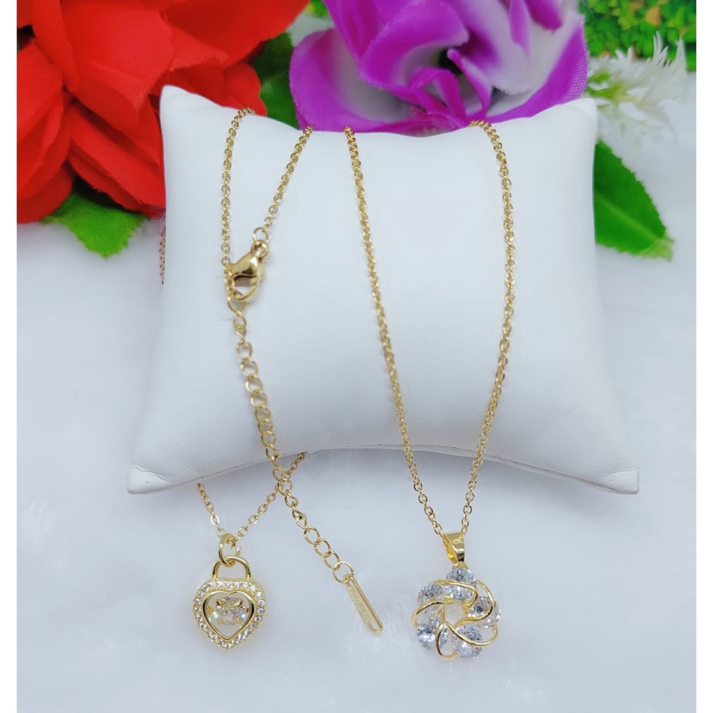 Kalung titanium permata perhiasan fashion 0433-0436