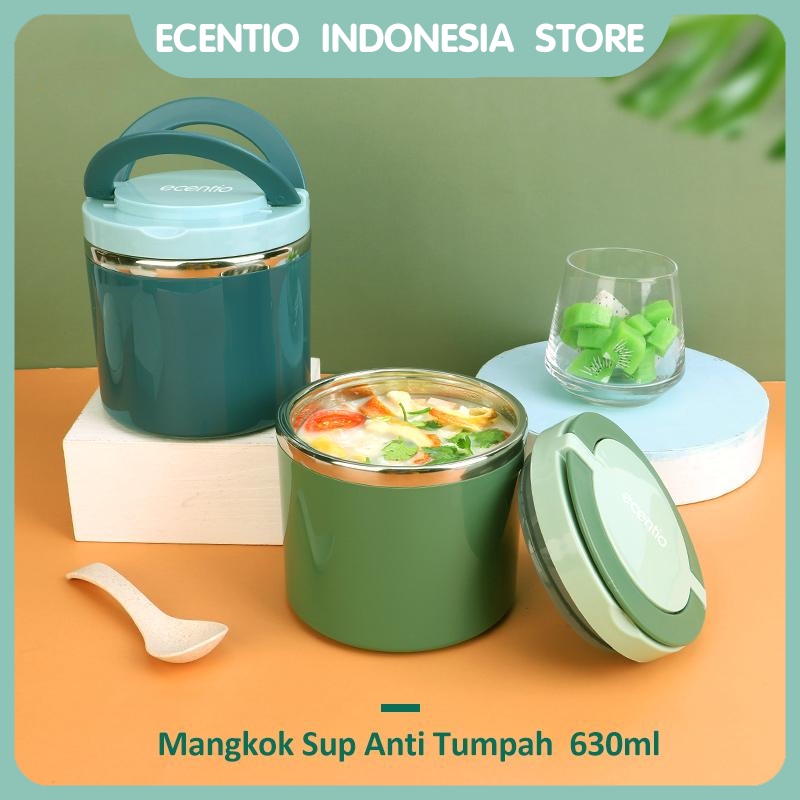 ecentio 630ml Stainless steel Cangkir sup/Tahan Panas Lunch Box /Tetap hangat Kotak Makan Bekal Sup termos makanan