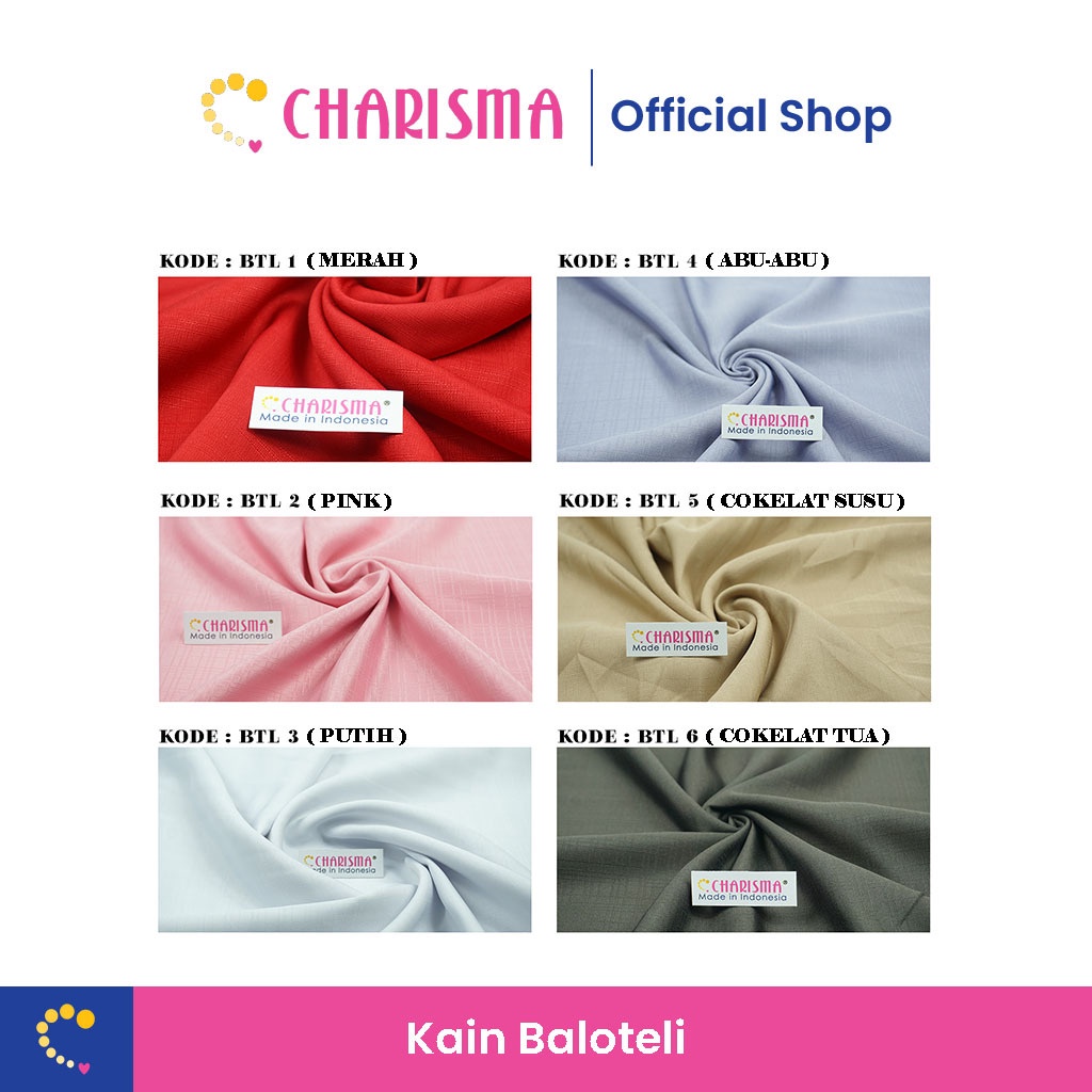 Charisma Bahan Kain Baloteli - Bahan Kain Jilbab, Bahan Kemeja Gamis Per 1/2 Yard (45cm)-2