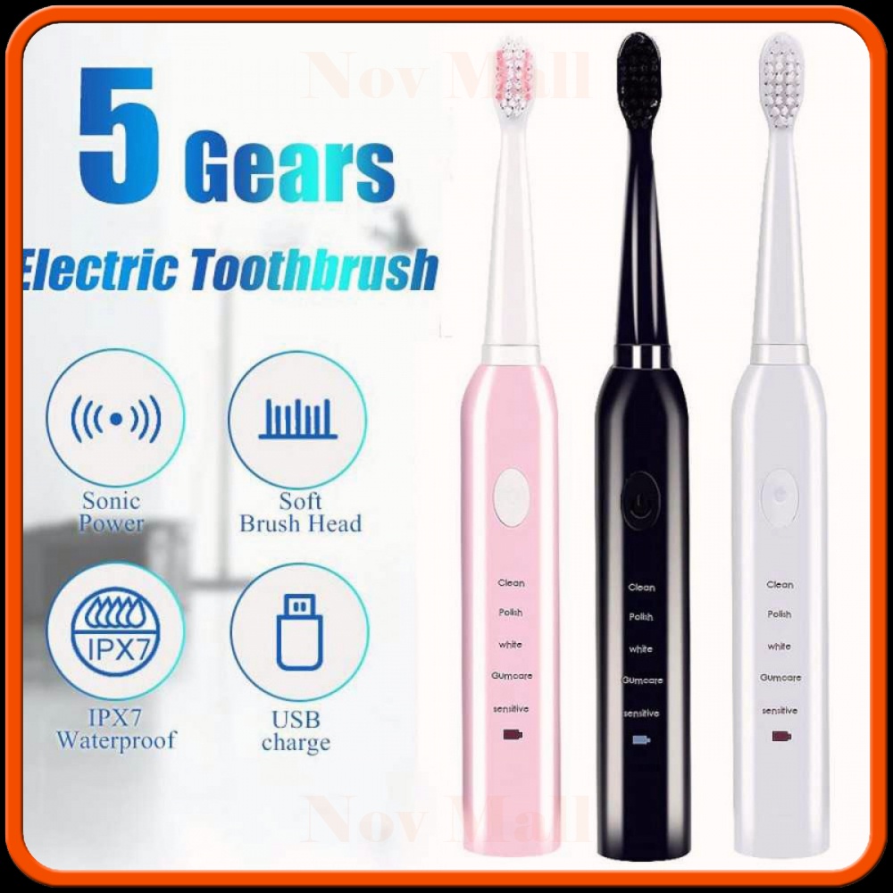 Sikat Gigi Elektrik USB Rechargeable 3 Replaceable Head -GG175