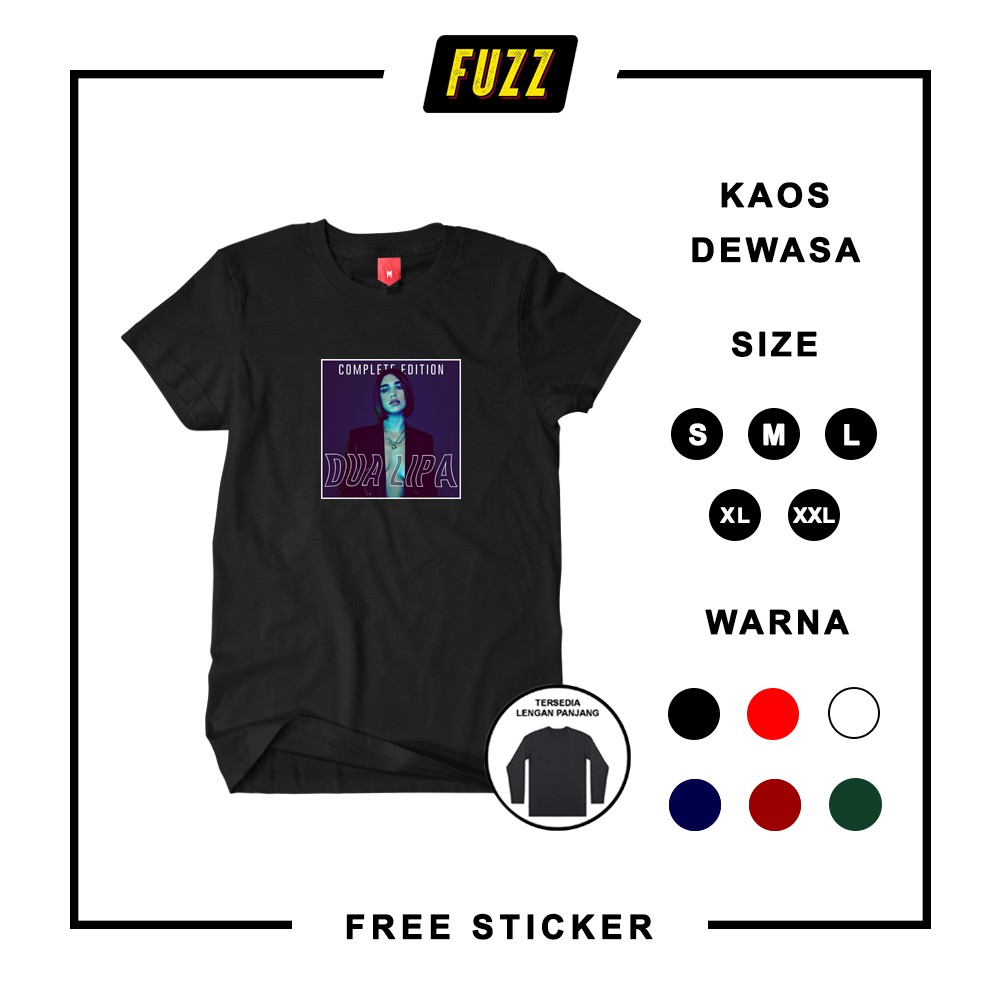 Kaos Dua Lipa Baju Distro Musik Band T Shirt Complete Edition Unisex Pakaian Pria Dan Wanita Murah