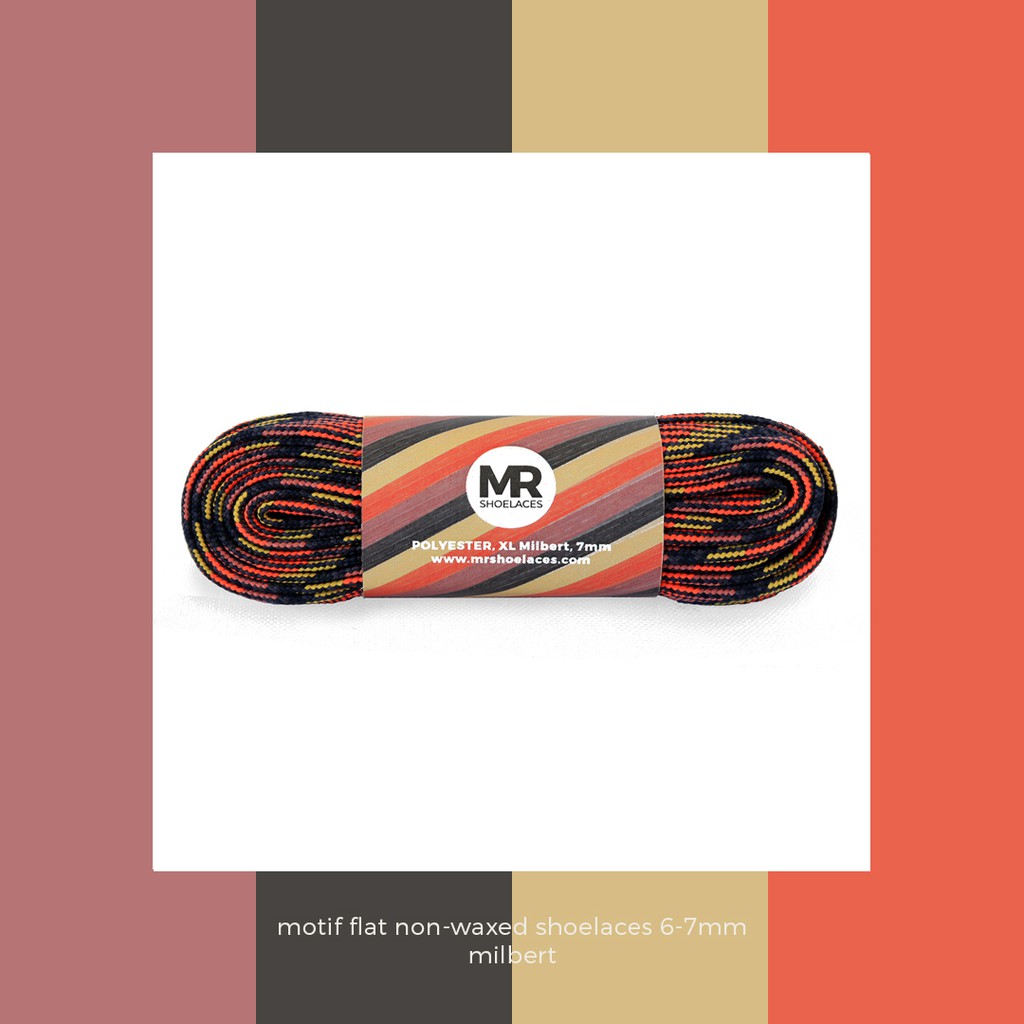 MR Shoelaces MF08 Milbert Tali Sepatu Motif Flat Gepeng 100-200cm - Premium Shoelace Lebar 6-7mm