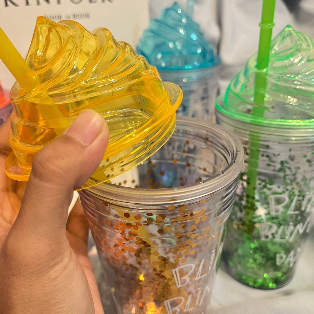 TUMBLER MINUM ESTETIK BLING BLING DAY CUTE READY 4 WARNA UKURAN 500 ML BOTOL MINUM UNIK FREE SEDOTAN NYA KUALITAS TERJAMIN HARGA TERJANGKAU BISA GROSIR DAN COD