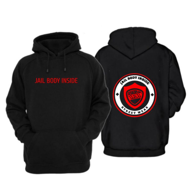 HOODIE JAKET JAILBODY LOGO DISTRO JAIL BODY INSIDE LONDON PREMIUM TERLARIS