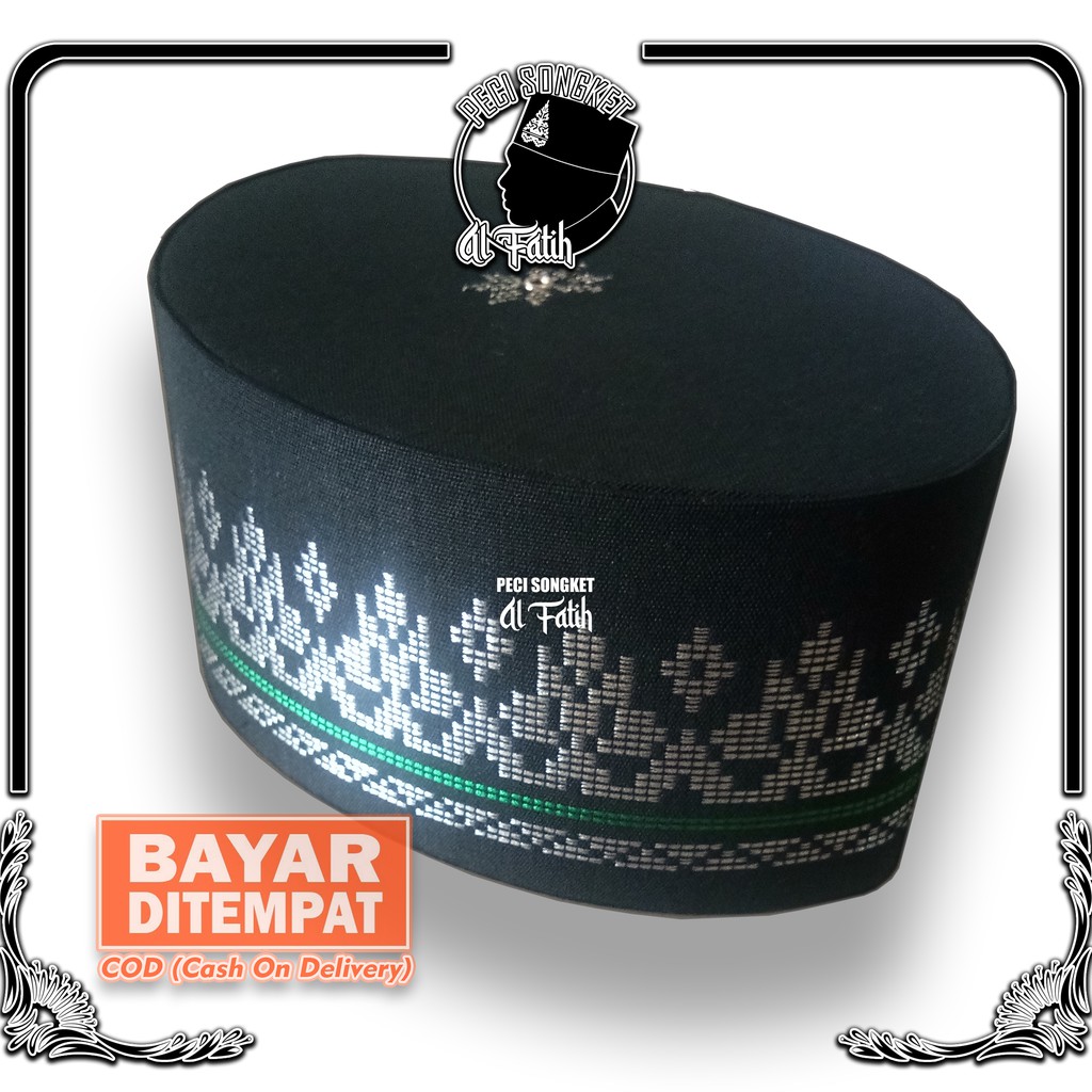PECI HITAM MUSLIM SONGKOK DEWASA DAN ANAK KOPIAH QORI INTERNASIONAL SONGKET TENUN BATUBARA HANDMADE