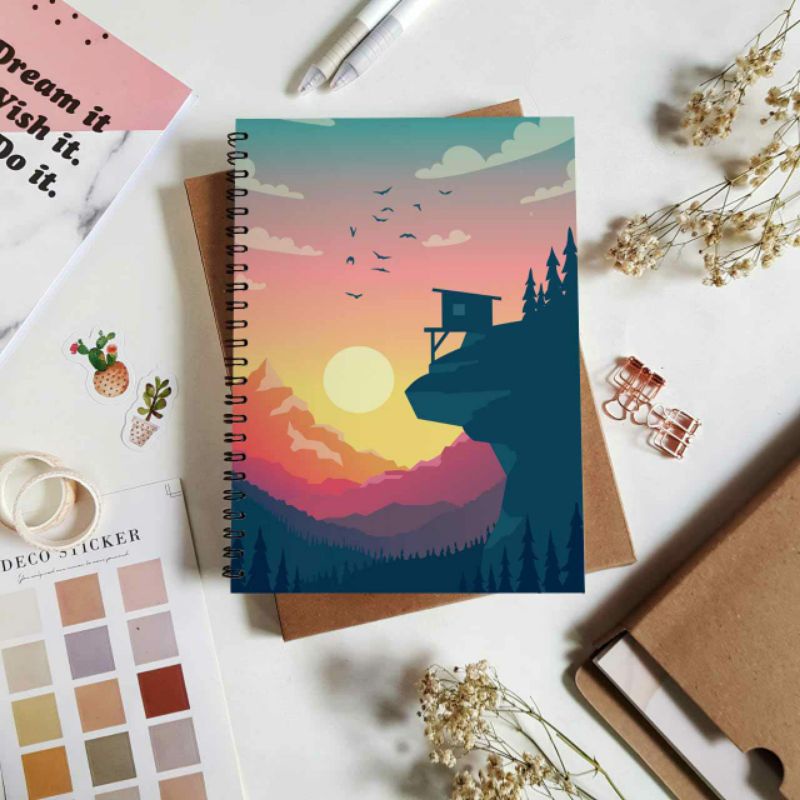 NOTEBOOK A5 / NOTE BOOK JOURNAL / NOTEBOOK AESTHETIC / NOTEBOOK A5 GRID, LINE, BLANK, DOTTED / NOTEBOOK MURAH