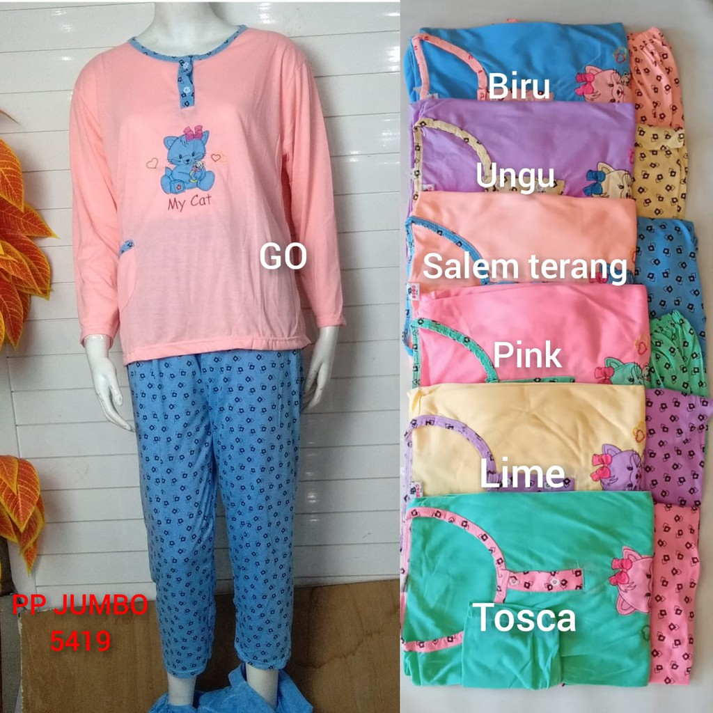 gos A BABYDOLL Bobo PP Dewasa Jumbo Setelan Baju Tidur Busui Celana Panjang Lengan Panjang Piyama