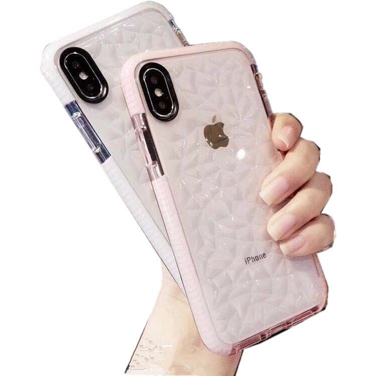 Soft Case TPU Shockproof Motif Berlian Simple untuk iPhone 11 12 Pro Max x 6 6S 7 8 7Plus xr xs max se 2020