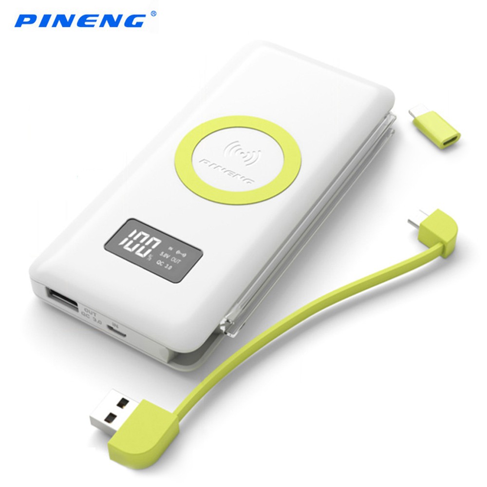 DISKON HARGA MURAH PINENG PN-888 Qi Wireless Charger Power Bank 10000 mah powerbank 10,00