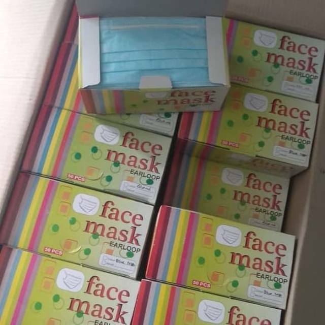 Masker earloop /masker kesehatan / masker facemask perbox isi 50 pcs