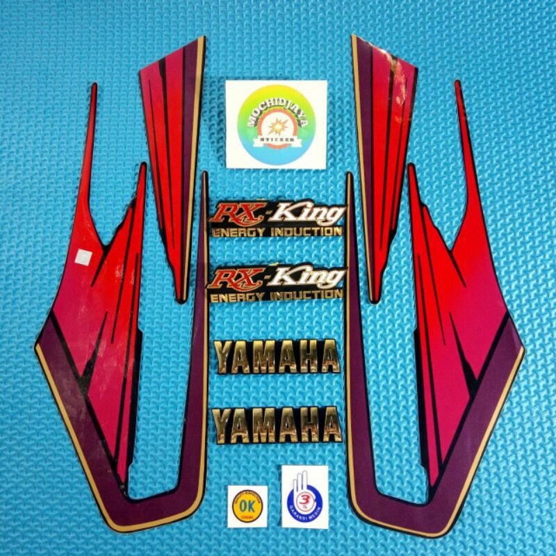 STRIPING RX KING 1995 MERAH SATU SET EMBLEM YAMAHA RX KING TERLARIS TERBAIK