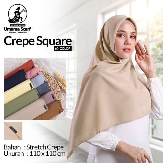 PART 4 CREPE SQUARE UMAMA SCARF JILBAB  SEGIEMPAT Shopee 