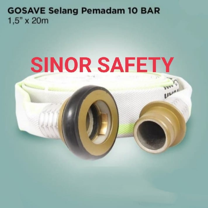 Selang Hydrant GOSAVE Pemadam 10 Bar 1.5 x 20 Meter Coupling Machino