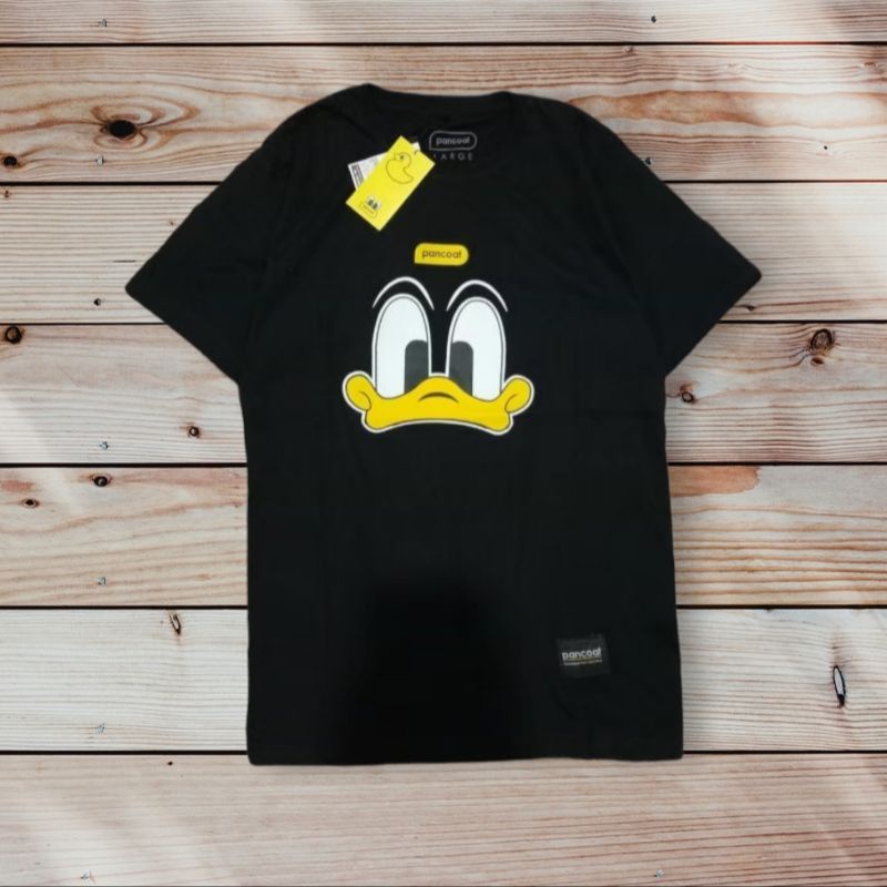 Kaos distro pancoat hitam tshirt oblong duck