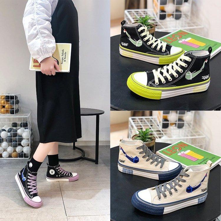 Free Box Sepatu Sneakers Korea Sepatu Sneakers Wanita Sneakers High Knee NS609