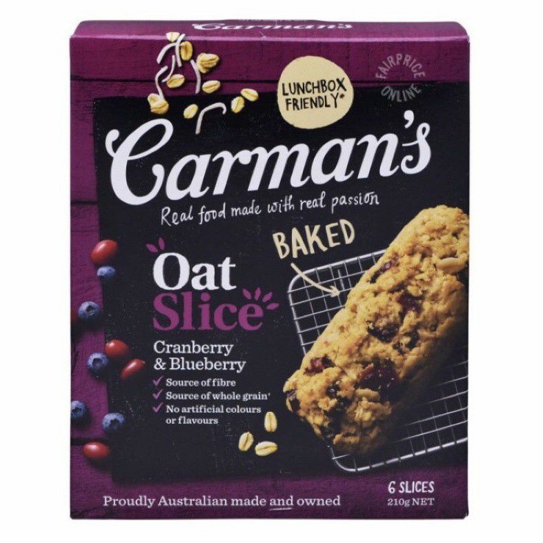 

Carman’s Baked Oat Slice - Cranberry & Blueberry 210gr