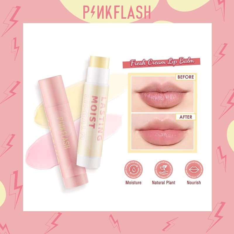 (BPOM) PINKFLASH Lip Balm fresh Lasting Moist soft lips Rose Moisturizing