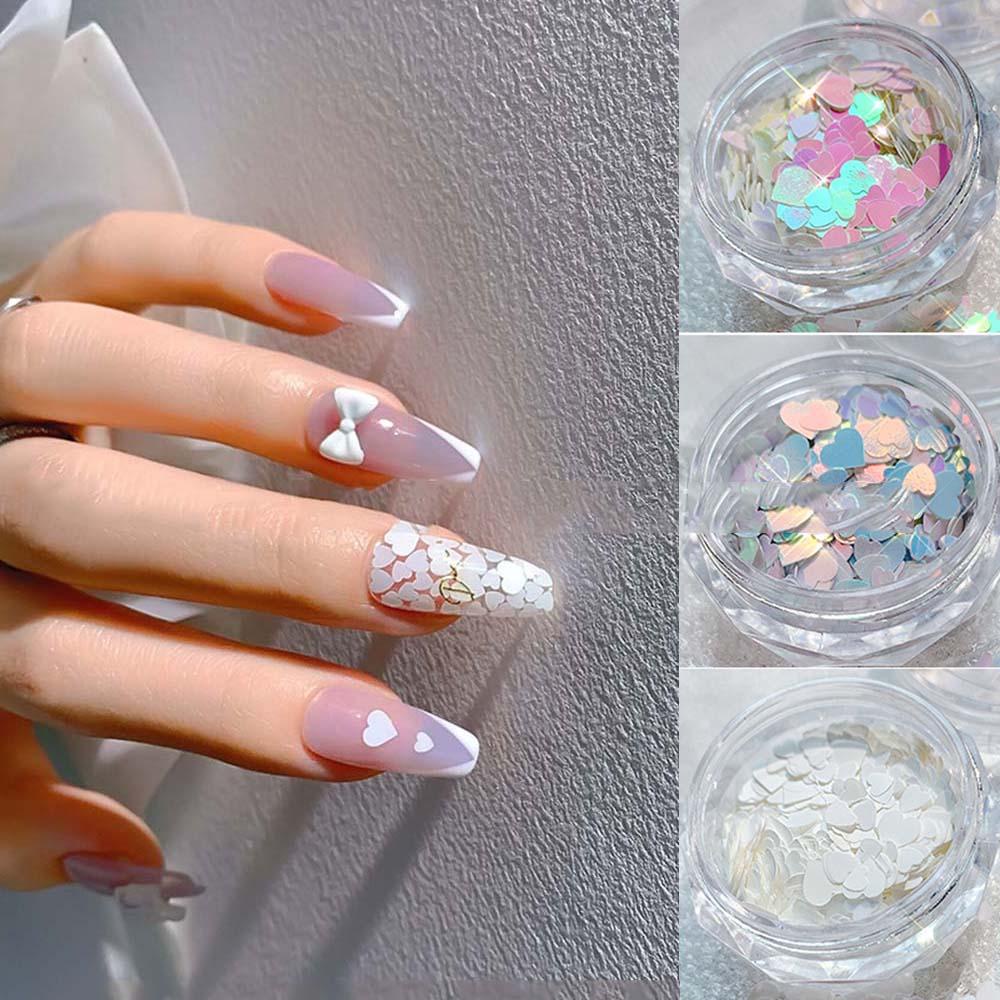 AUGUSTINA Agustina Nail Art Love Payet Ukuran Campur Glitter Aurora Flakes Aksesoris Manicure