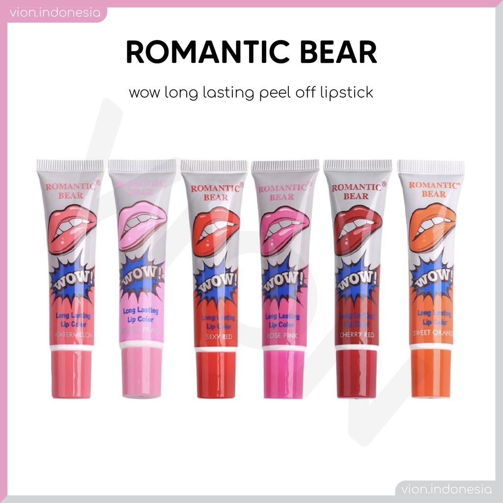 ROMANTIC BEAR Wow Peel Off Lipstick Long Lasting Lipstik Tattoo Lip Original XX006