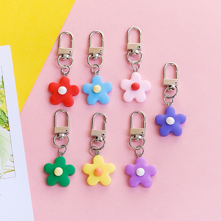 Korea Colored Flower Pendant Pottery Clay Flower Accessories Childlike Girl Heart Earphone Set Ornaments