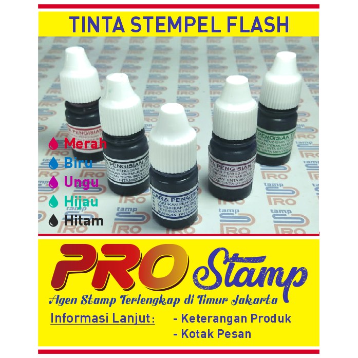 

Tinta Stempel Flash 5ml / Biru,Biru Tua,Merah,Hitam,Ungu,Hijau