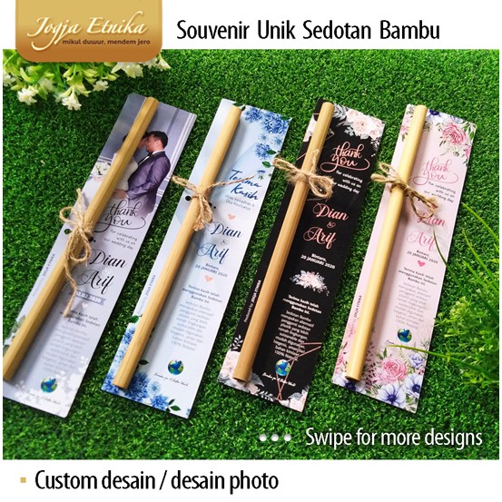 Souvenir Pernikahan Sedotan Bambu Unik Grosir