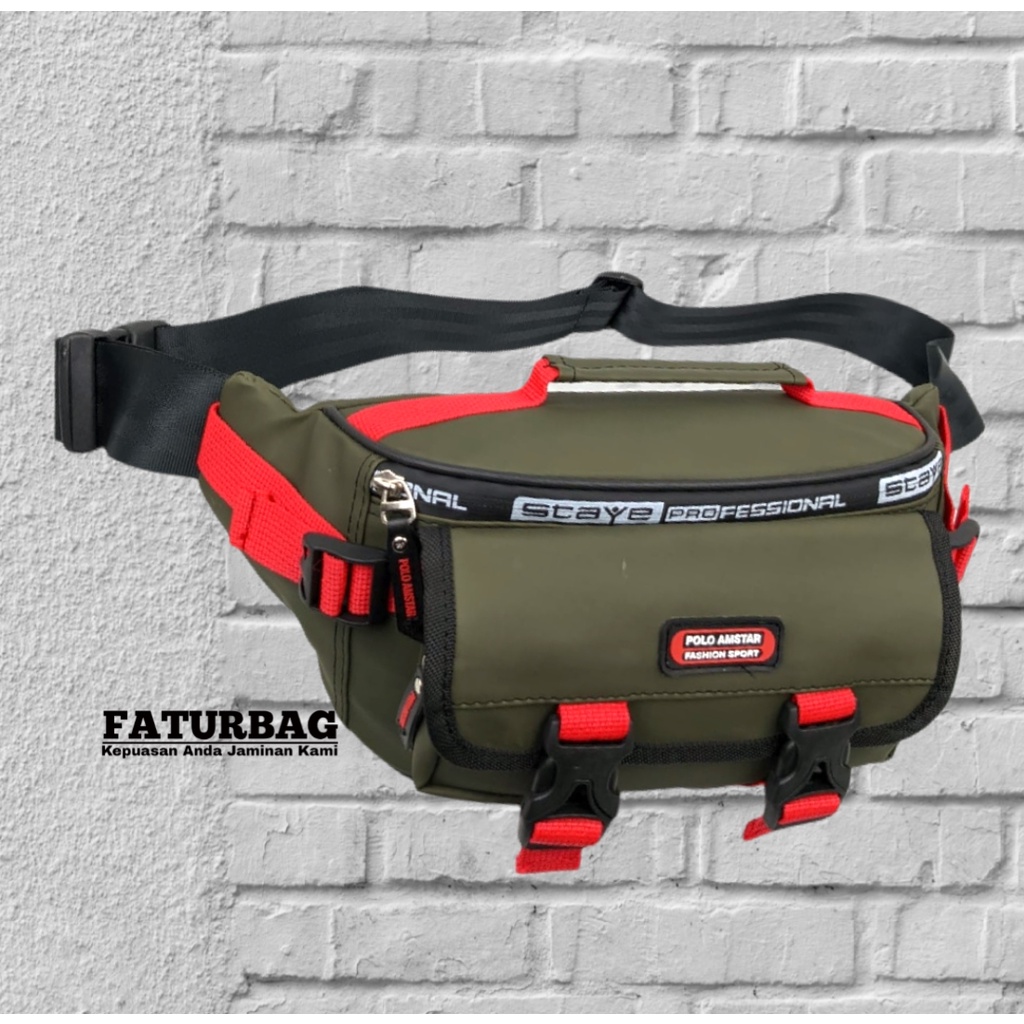 Tas Pria Waistbag Tas Pinggang Tas Selempang 100% Waaterproof Tas Pinggang Sporty Tas Outdoor Tas Selempang Pria Dewasa