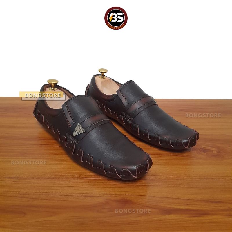 Sepatu casual pria mocasin kulit asli terbaru sepatu pria slip on sole tanam terbaru