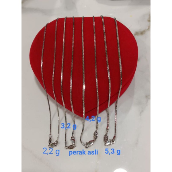 Kalung Itali Santa Variasi, Perak 925, Sepuh Emas Putih