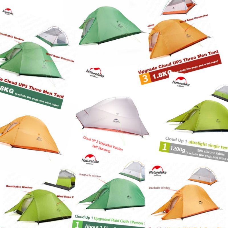 TENDA CLOUD UP 1 / 2 / 3 - 210T / 20D NATUREHIKE (UPGRADE VERSION)