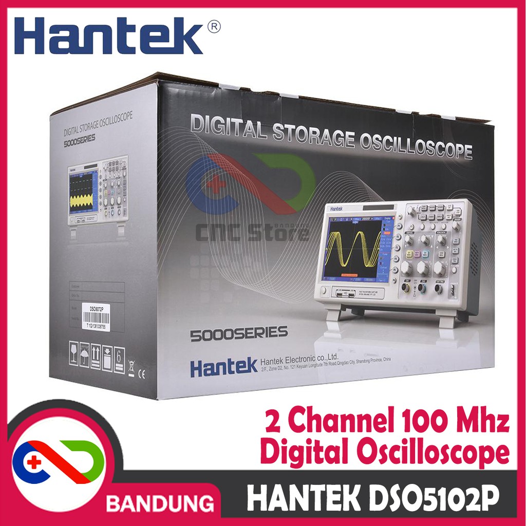 HANTEK DSO5102P DIGITAL OSCILLOSCOPE DSO 2 CHANNEL 100MHZ 1GSA/S