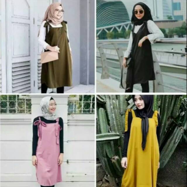 Dress Wanita Midi Kasual Murah Bahan Moscrepe