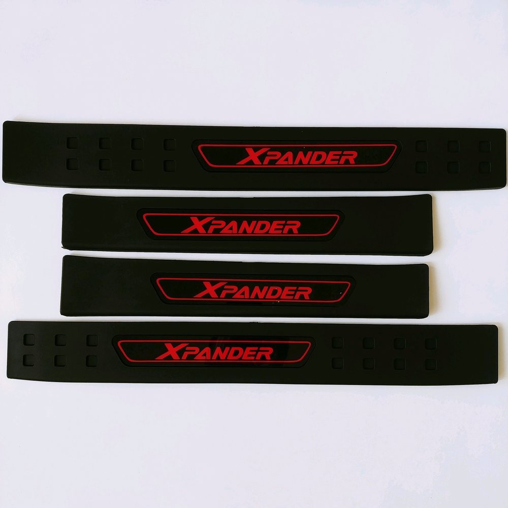 silplate sill plate samping pintu  MOBIL MITSUBISHI xpander / cross / ultimate / sport / exceed plastik abs hitam logo merah