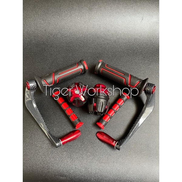 Paket Proguard Karbon plus Hangrip TDR plus Jalu As plus Karet Handle (Universal Semua Motor)